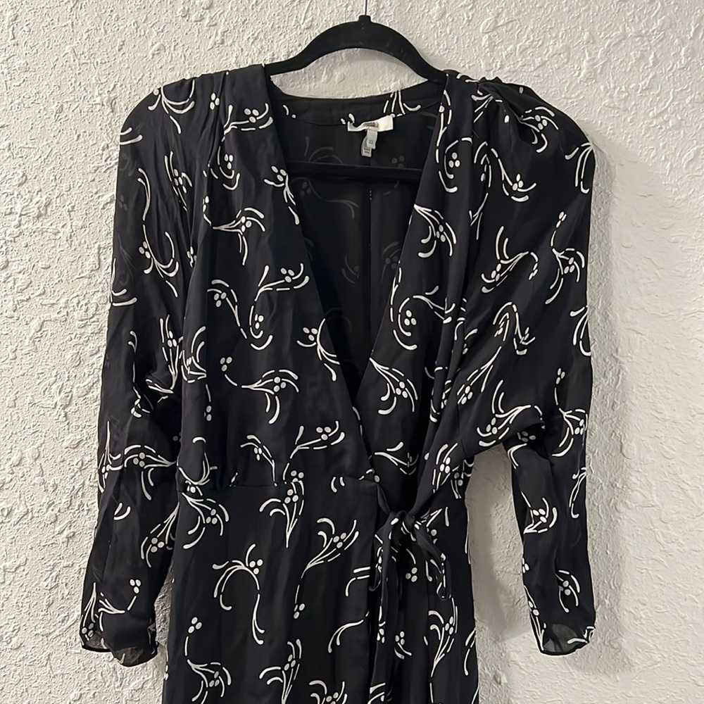 Joie silk asymmetric wrap dress